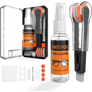 Glasses Cleaner,8 in 1 Glasses Cleaning Kit with 24H Anti Fog Eyeglass Cleaner Spray| Portable Glasses Cleaner Tool|Eye Glass Clean Cloths, Glasses Anti Slip with Soft Eyeglass Nose Pads & Ear Grip