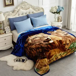5.6 lbs Weight,2ply Reversible Silky Soft Warm Blanket with A/B Print - Perfect for Late Autumn Winter Nights or All Seasons - 83" x 91" King Size Shrink Resistant