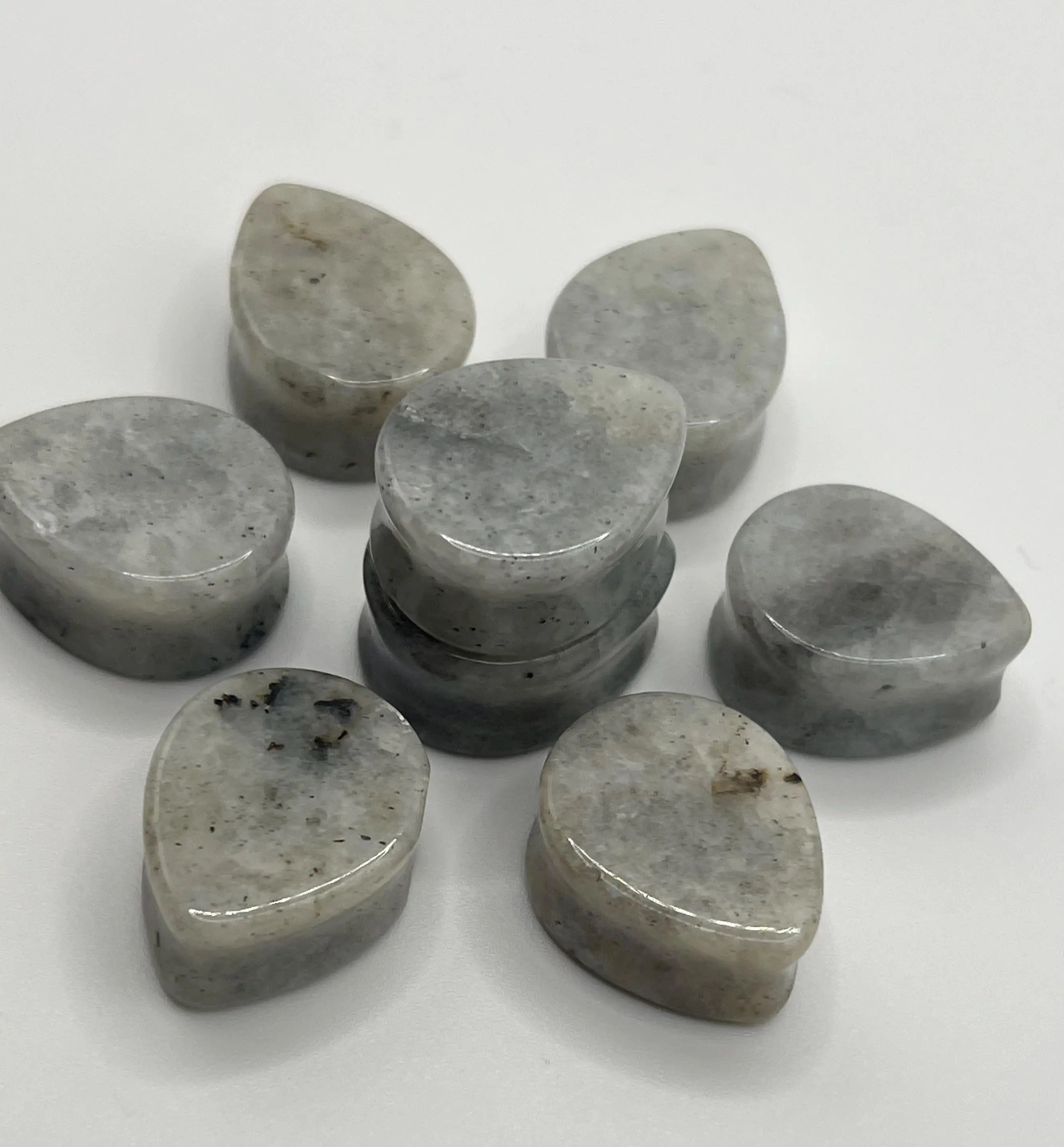 Moonstone Tear Drop Plugs - Pair 8mm-25mm