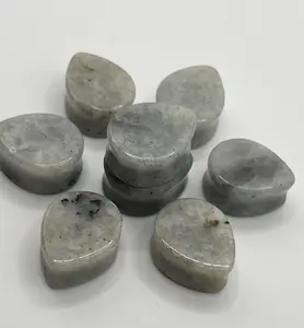 Moonstone Tear Drop Plugs - Pair 8mm-25mm