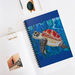 Sea Turtle Spiral Notebook — Ruled Journal with Colorful Ocean Shell Design