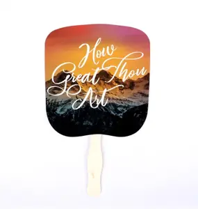 How Great Thou Art Handheld Church Fans, Pack of 25 - Traditional Hand Held Parlor Fan with Inspirational Print, Durable Cardstock & Wooden Handle - Ideal for Services, Graduations, Outdoor Events