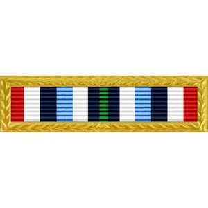 Coast Guard DHS Outstanding Unit Award Thin Ribbon with NAVY/AF/MC/CG Frame