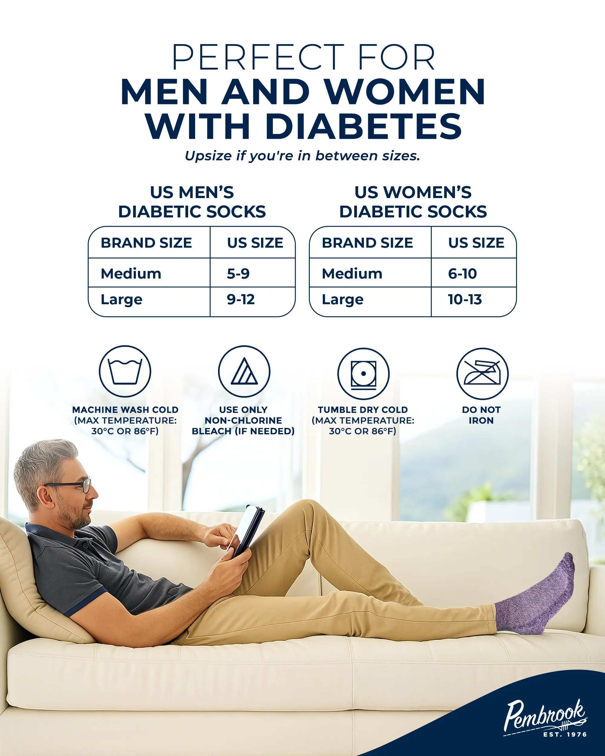 Pembrook Ankle Diabetic Socks | Neuropathy Relief | 6 Pairs in Multiple Colors Pembrook Ankle Diabetic Socks | Neuropathy Relief | 6 Pairs in Multiple Colors