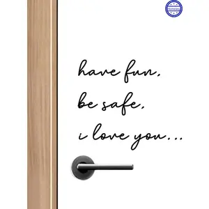 Essential Home Entryway Statement - 'Have Fun, Be Safe, Love You' Front Door Vinyl Decal Long-Lasting & Stylish Daily Reminder for Loved Ones Versatile Home Decor for Housewarming (Black)