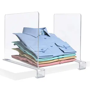 Clear Shelf Divider Set (Clip-On) for Home Organizers - Racks Installation Pack