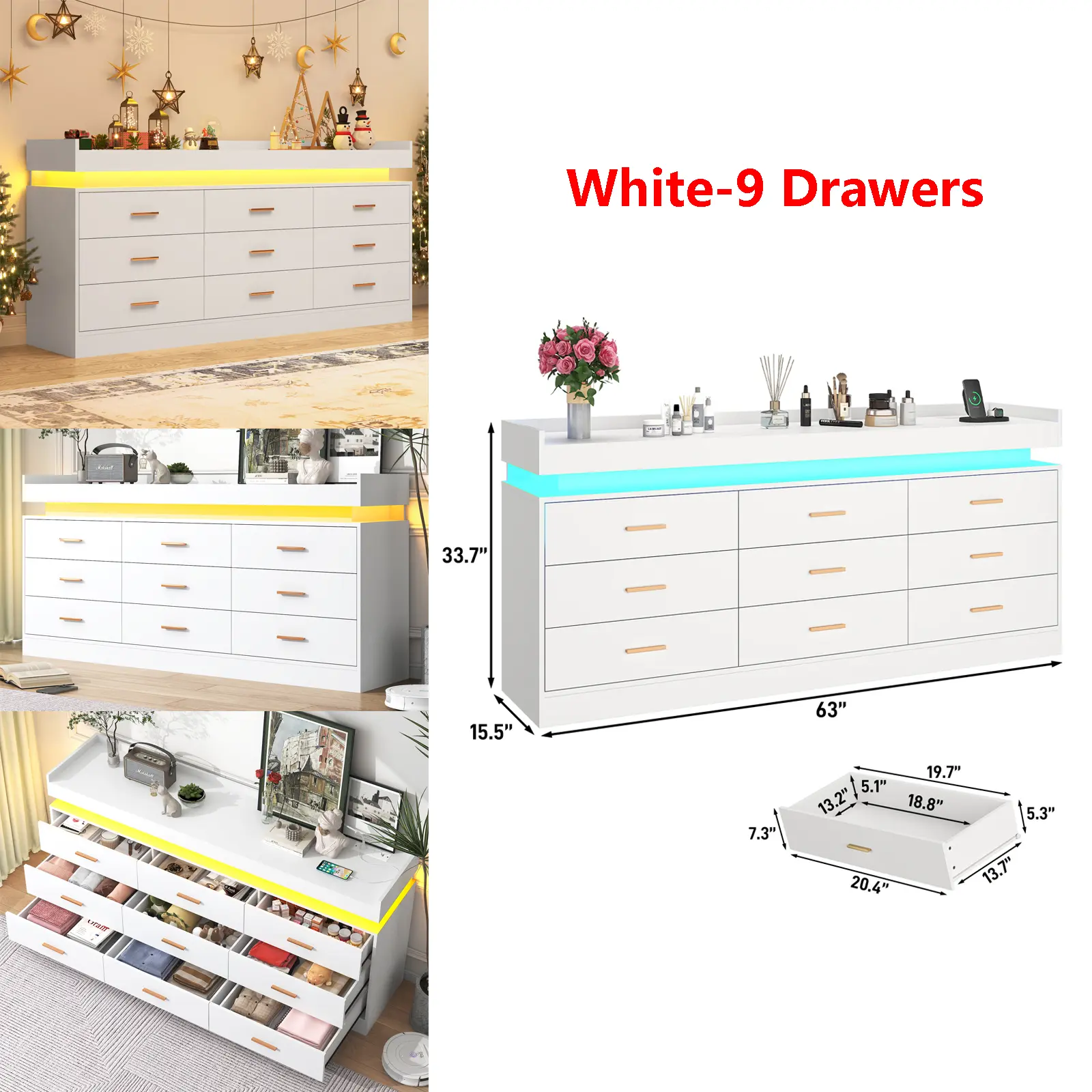 White-(9 Drawers)