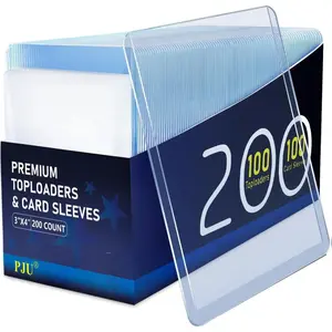 200 Card Sleeves Top Loaders for Cards, Premium Toploaders for Cards, 3"x4" Baseball Card Protectors Hard Plastic, Hard Card Sleeves, Sports Trading Card Holder (100 Toploaders + 100 Penny Sleeves)
