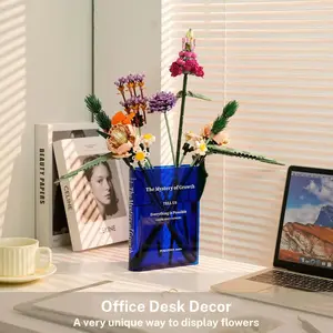 Transparent Book Vase Nordic Style, Clear Floral Arrangement Holder, Decorative Book Stand, Modern Home Decoration, Elegant Flower Vase