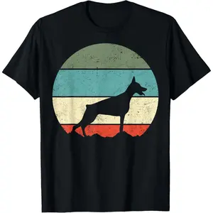 100% Cotton Doberman Dog Retro T-Shirt