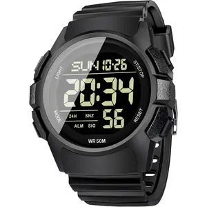 BYW32  Men Digital Sports Watch,Waterproof Watch with Stopwatch Countdown Timer Alarm Function Dual Time Rubber Strap Wrist Watch for Men/Student