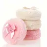 Women's 4PCS 3.5in Large Fluffy Powder Puffs, Reusable Round Soft Makeup Tools with Ribbon Bow Handle, Body Powder Dusting & Makeup Applicator
