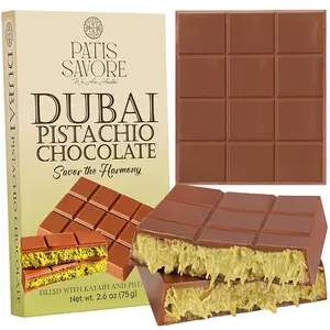 Dubai Chocolate Bar Pistachio – 2.6 oz Dessert with Pistachio Cream & Kataifi Filling | Gourmet Dubai Chocolate Filling | Elegant Gift (Mini)