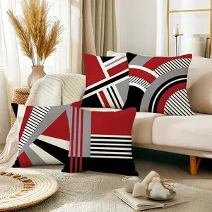 Geometric Abstract Pattern Cushion Cover, Square Throw Pillow Cover, Household Decoration Supplies for Home Living Room Sofa