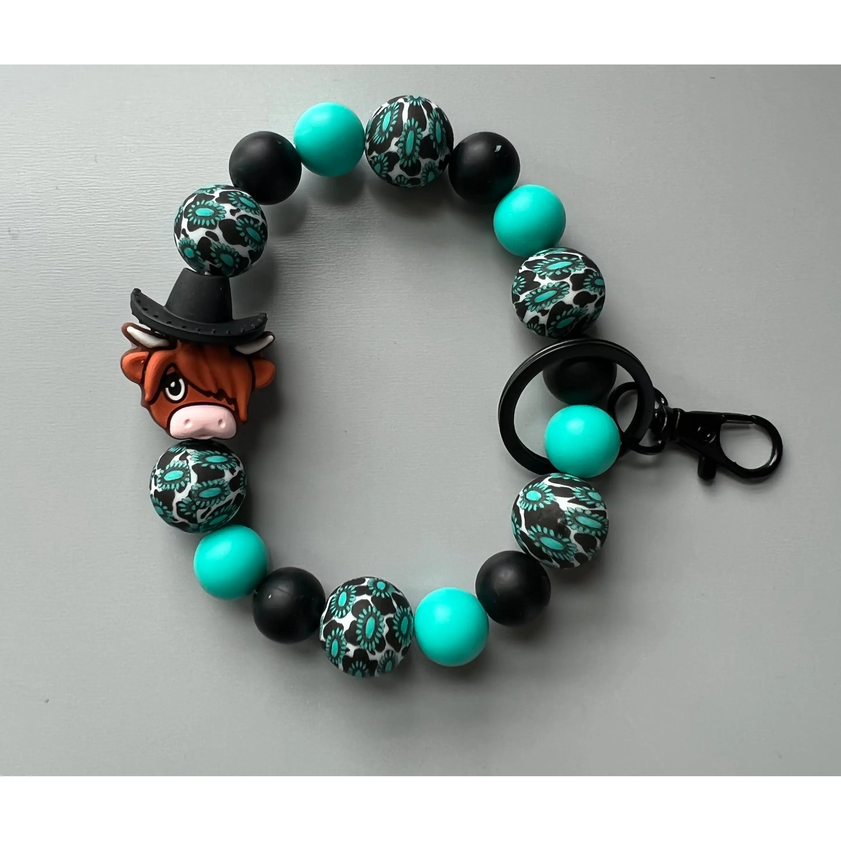 Western Turquoise Cowboy Highland Wristlet