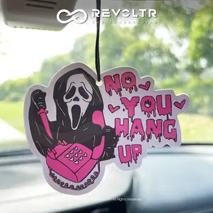 Screaming Skull No You Hang Up Car Hanging Ornament, Halloween Car Rearview Mirror Decoration, Cute Funny Car Interior Pendant, For Living Room, Bedroom, Clothes Closet, Home Hanging Accessory, Car Air Freshener, Long-lasting Car Diffuser Car Interior