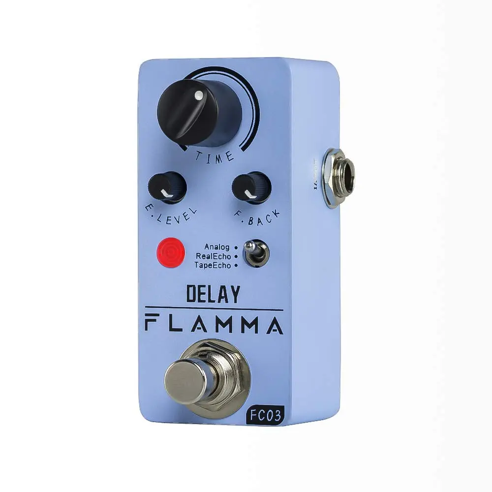 FLAMMA FC03 Delay Pedal Electric Guitar 3 Delay Effects Modes Analog Real Echo Tape Echo True Bypass, Compact, 12 Months