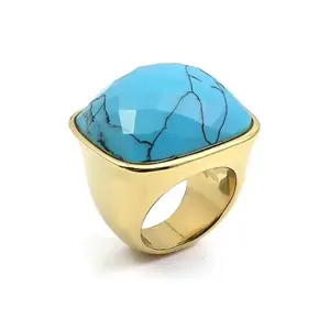 Turquesa ring Stainless Steel PVD 18