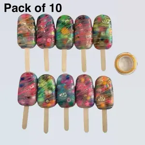 10 MINI Ice Cream Bar Picky Pad Set Bars Only Non-Remelt Glow in the Dark Peel off Paint Beginners Friendly Anxiety Relief ADHD Sensory Skin Picking Fidget Skin Mania Toy Party Favor Summer Activity Sleepovers Pony Beads Ages 8+