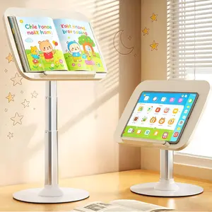 2-in-1  Reading Stand for Books and Tablets,Adjustable Angle Height Book Holder with Book Clip,-Friendly  Book Holder for ,Laptop Riser Stand for Homeschool Floor Couch Bed