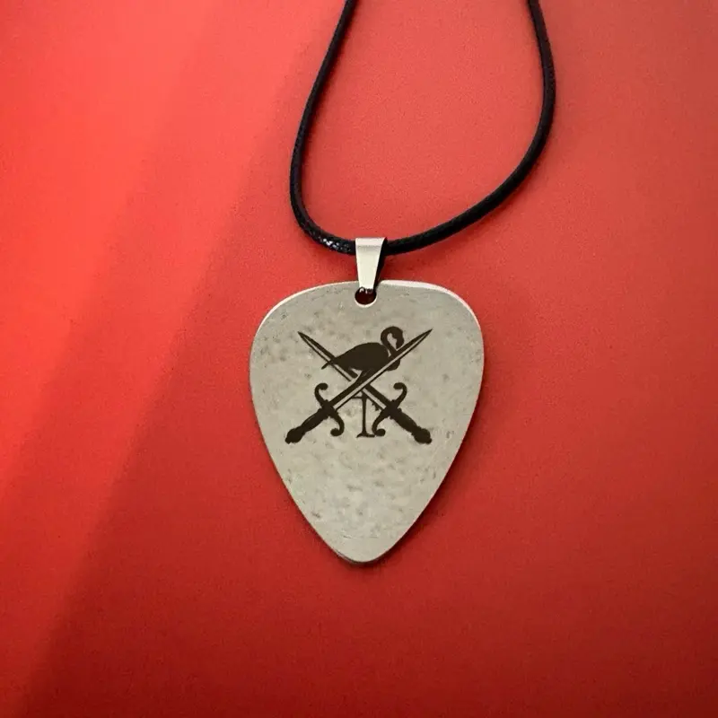 Flamingo sword pick necklace