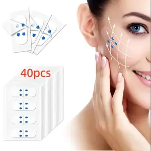 Elegant Boxed 40pcs Small Arrow Lifting Patches, Invisible V Face Chin Lift Patch, Waterproof Transparent Shaping Stickers