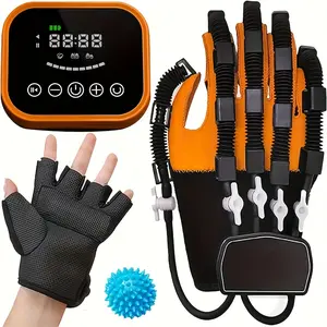 Healthcare upgraded Rehabilitation Robot Gloves for Stroke Hemiplegia & Finger Hand Dysfunction with Large LCD Control Screen Ideal for Seniors & Parents Home Use Healthcare Tool Bathroom Blue hand exerciser ideal gift finger exerciser arthritis glove