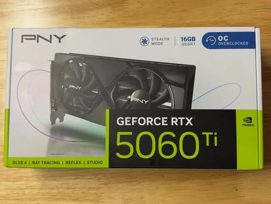 GeForce RTX 5060 Ti 16GB Overclocked Dual Fan GPU DLSS 4 PNY VCG5060T16DFXPB1-O