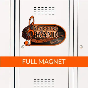 Music Note Locker Magnet for Band or Choir - Metallic Full Magnet Backing Custom Designed for School Lockers & Metal Doors Team Spirit Decor