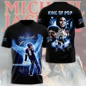 King Of Pop King Of The World Michael Jackson 3D T-Shirt AOP All Over Print