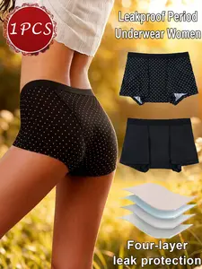 Absorbent Period Panties for Women Leakproof Seamless Cooling Ice Fiber Fabric Underwear for Workouts and Night Use.