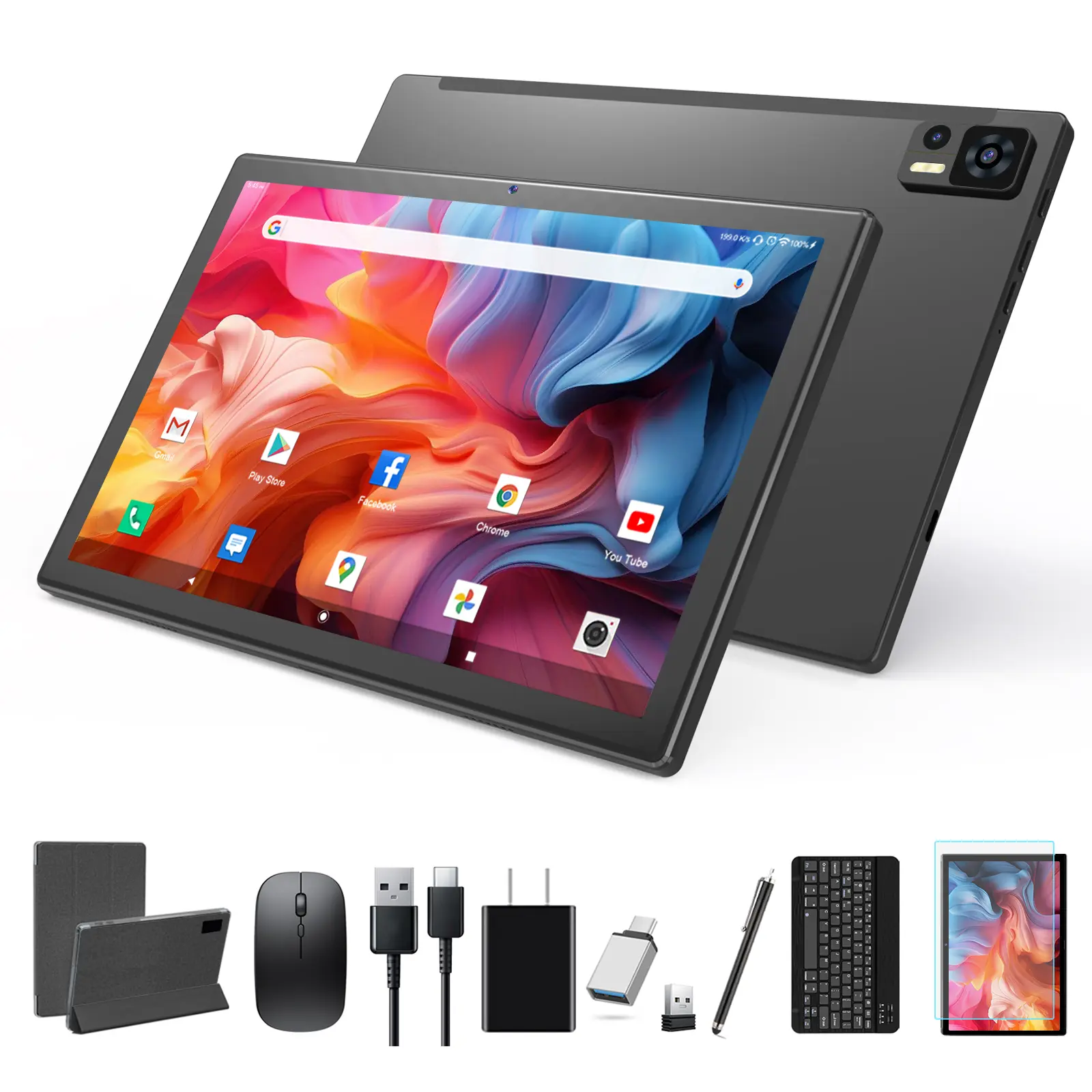 2024 Latest 10.1 Inch Android 14 Tablets, Octa-Core Tablet, 64GB