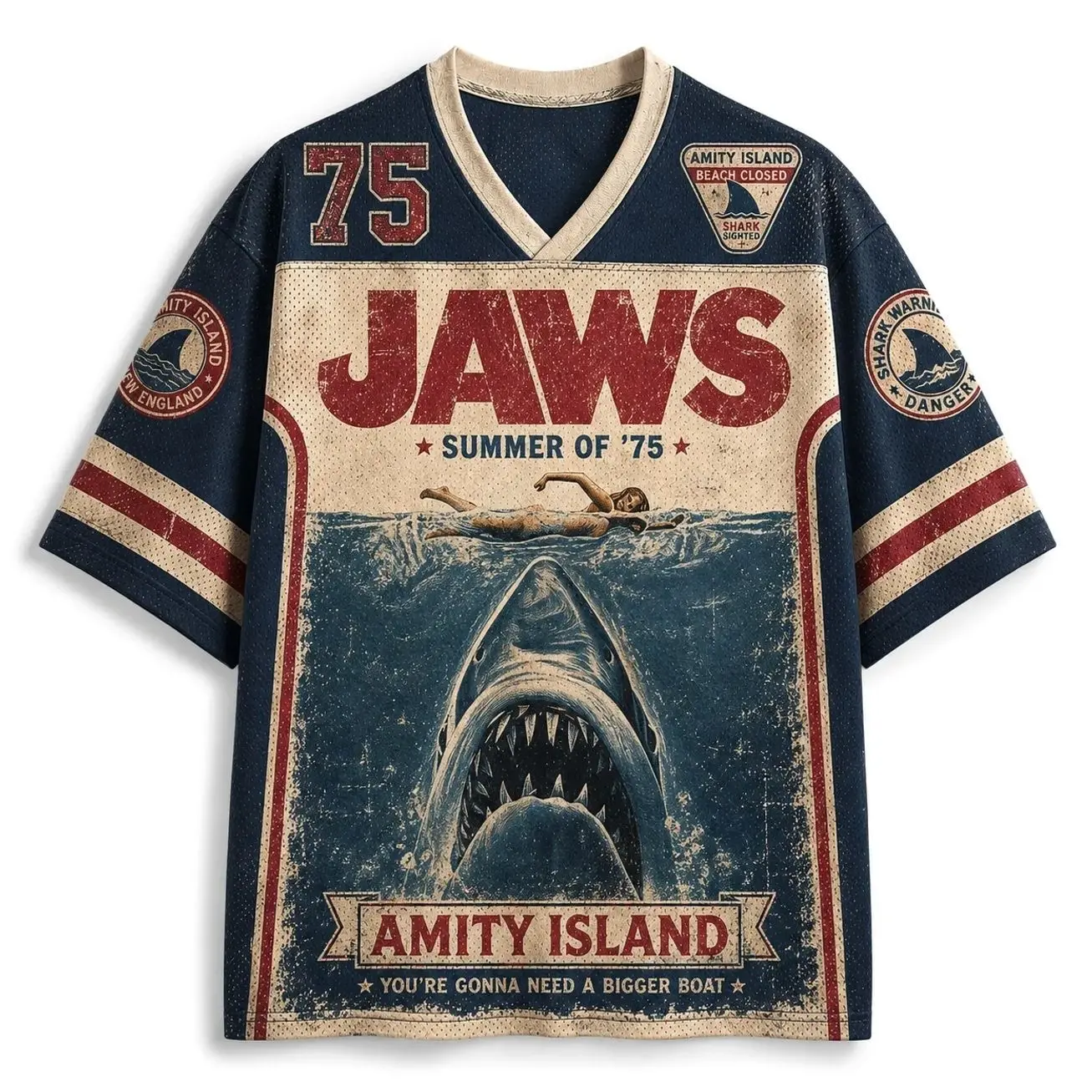 Jaws Quint's Shark Fishing Jersey Shirts 4CV