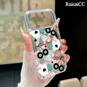 Magnetic Phone Case for iPhone11/12/13/14/15/16/17/promax/Air/Plus,Western Bohemia No. 8 ball Cherry Playing cards MagSafe Compatible,Aesthetic Pattern Design Lightweight,AntiScratch,and Trendy