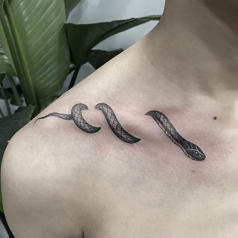 6 herbal tattoo stickers, including 1 snake element and 5 random styles, lasting 7-15 days, waterproof and friction-resistant, the effect is realistic, suitable for people who are afraid of pain and do not want to get tattoos