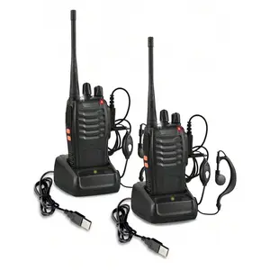 BF-888S Walkie-Talkies Two-Way Wireless UHF 16CH 400-470MHz Long-Range Rechargeable Battery ABS Material