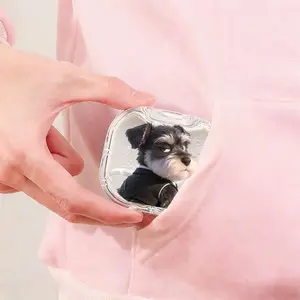 Schnauzer Black Suit Printed Braces Box, Creative Cartoon Denture Storage Box, Household Portable Orthodontic Retainer Case, Moisture-Proof Mildew-Proof Dental Appliance Storage Container