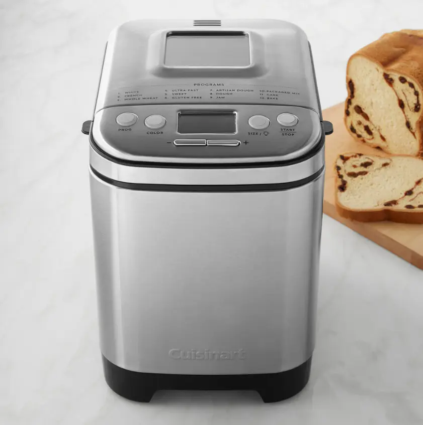 Cuisinart Bread Maker, Automatic Bread Machine, Programmable Bread Maker with Multiple Settings, Homemade Bread Machine for White, Whole Wheat & Gluten-Free Bread, Dough, Jam & More