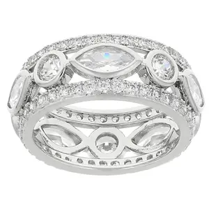 JTV White Cubic Zirconia Rhodium Plated Ring 5.33ctw