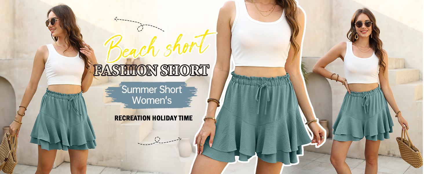 Lepunuo Flowy Shorts for Women Boho Ruffle Tiered Butterfly Skorts High Waist Mini Skirts Casual Shorts Lepunuo Flowy Shorts for Women Boho Ruffle Tiered Butterfly Skorts High Waist Mini Skirts Casual Shorts