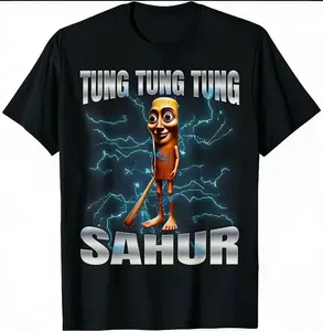 Funny Alien Meme T-Shirt “TUNG TUNG TUNG SAHUR” Graphic Tee Viral Humor Streetwear Unisex Loose Fit