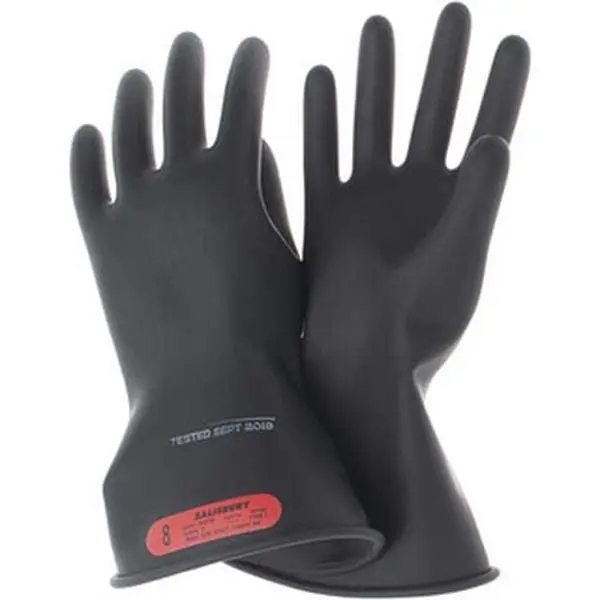 Salisbury by Honeywell Black Rubber Lineman's Glove, Class 0, Size M (8), 11 inches Long, E011B-8, 1-Pack, Work Safety Equipment for Home Improvement & Security Needs, No
