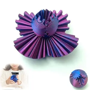 【Christmas Gift】MOBECK Gear Ball, 3in 3D Printed Gear Ball Spin Ball Cube Fidget Toys, Gear Sphere, Gear Ball Fidget Toy, Stress Ball, GearSphere Desk Toy, Fidget Balls, Gear Toy for Anxiety Relaxing (Purple)