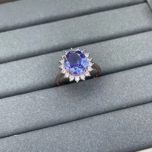 Natural new great carat Tanzanite ring daily simple ring