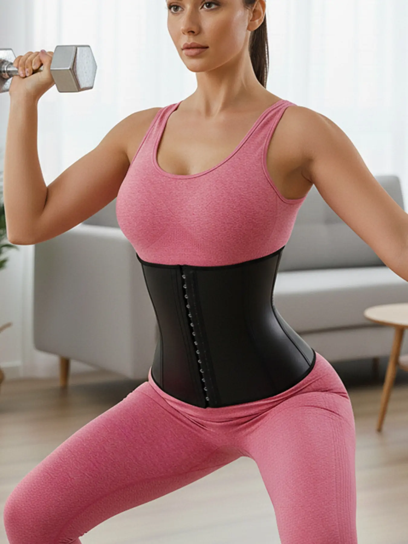 Women's Natural Latex Waist Cincher, Matte Surface Rubber Shapewear Belt, Postpartum Slimming Waistband for Daily Fitness
