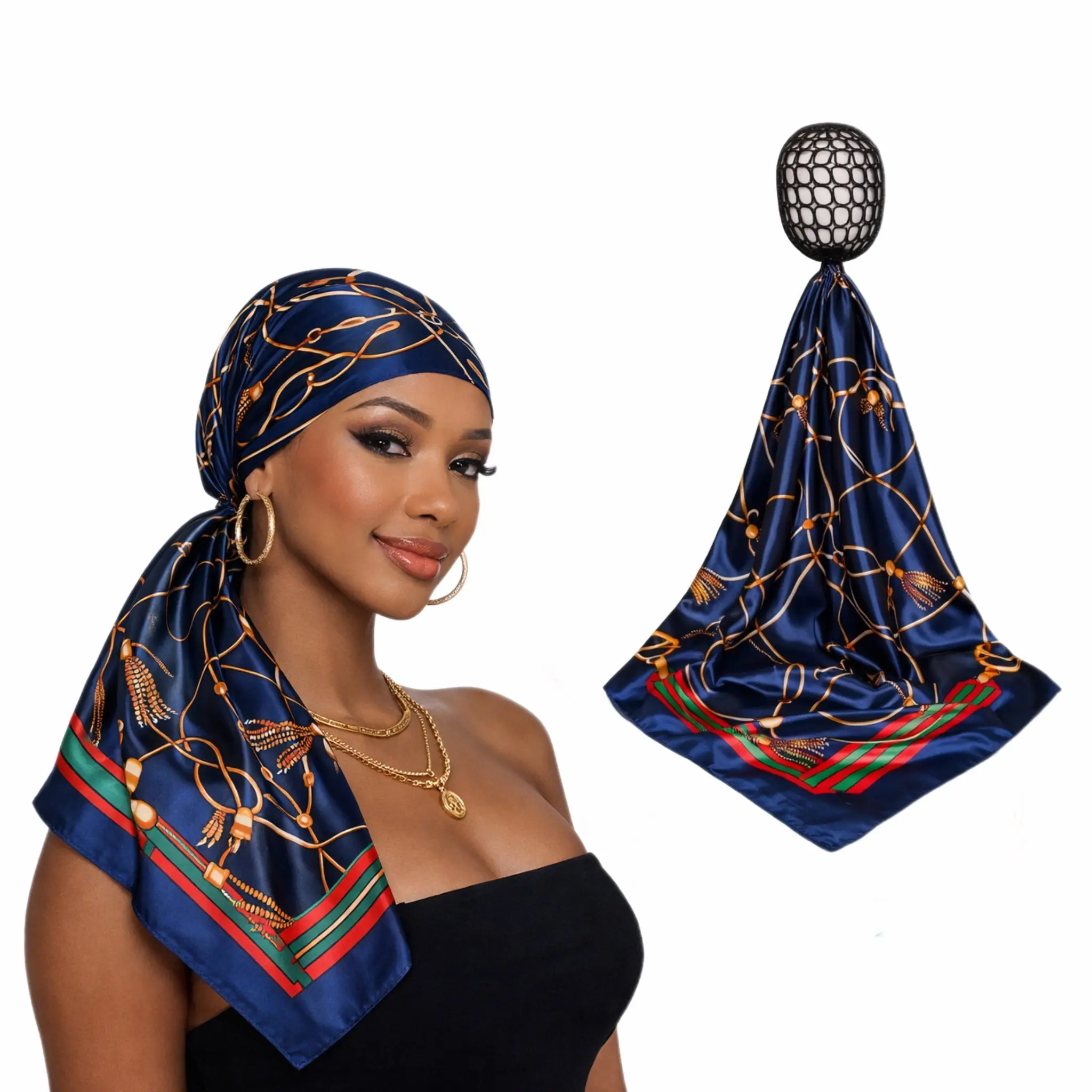 Divine 2-in-1 Satin Hair Wrap & Detachable Hair Net
