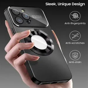Matte Case for iPhone 17 Air 16 14 13 12 15 Pro Max Plus Magsafe Lens Camera Protection Cover with Enhanced Grip