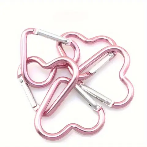 10pcs Heart-Shaped Aluminum Alloy Outdoor Hooks - Durable & Stylish, Perfect for Outdoor Hiking, Backpacking & Daily Wear - Versatile Hooks for Men & Women, Backpacking Gear, Carabiner for Leash