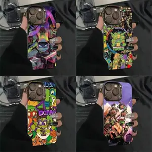 Neon Ninja Turtle Phone Case, Colorful Graffiti Hero Shockproof TPU Cover For iPhone 17 16 15 14 13 12 11 Pro Max Air