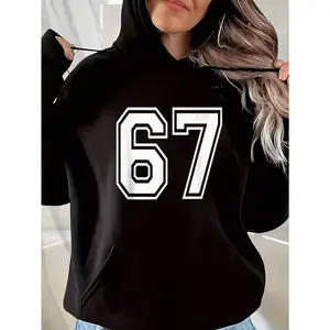 NUMBER 67 SPORTS THEMED HOODIE Unisex Casual Pullover Sweatshirt With Large Graphic Print For Men Women Hoodie